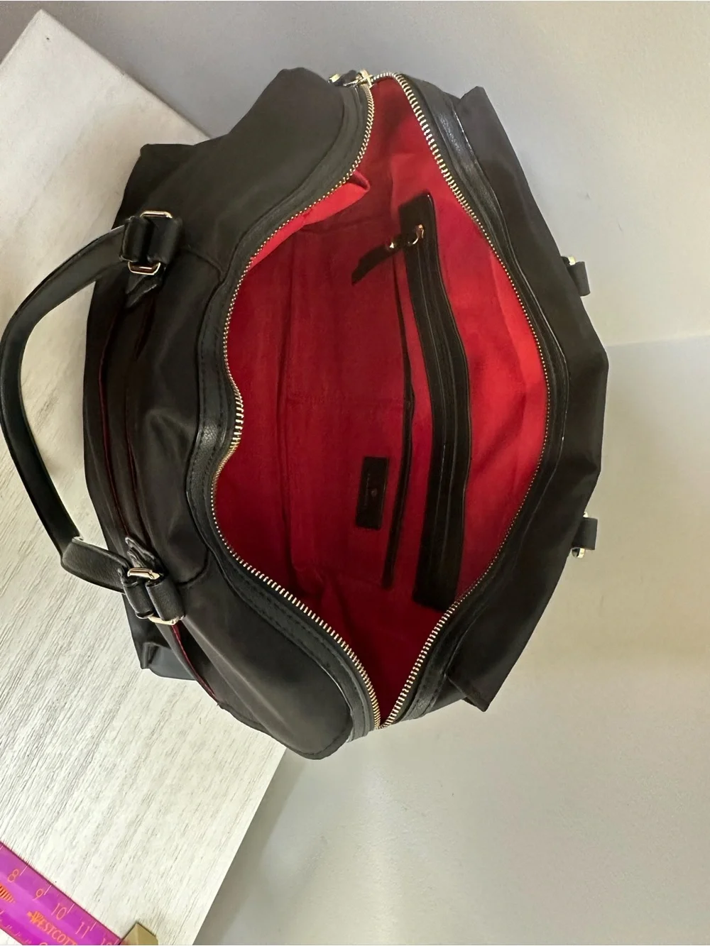 Travanti Nylon and Leather Work/Carry-on Bag